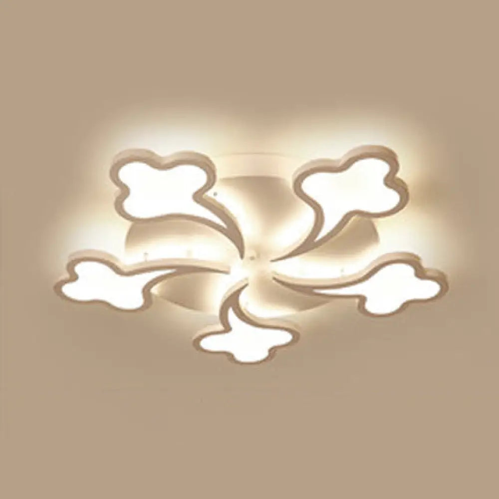 Modern White Acrylic Ceiling Light For Bedroom 5 / Warm