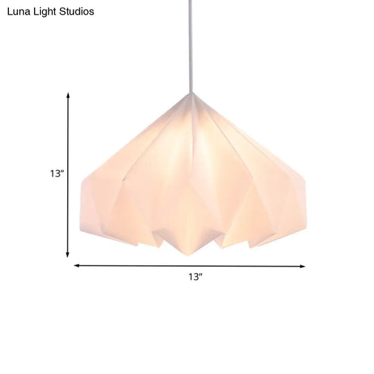 Modern White Acrylic Sinuous Cone Hanging 1-Head Pendant Lamp