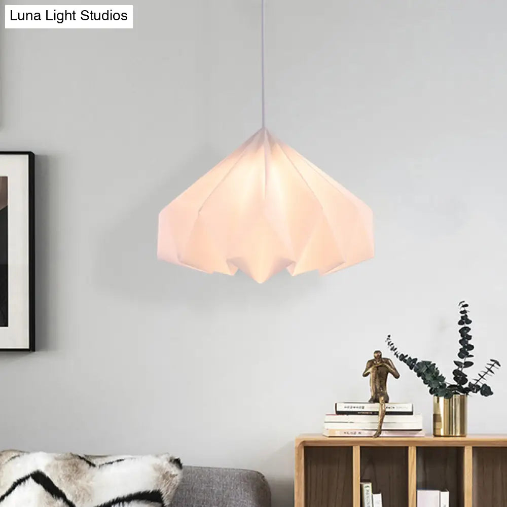 Modern White Acrylic Cone Pendant Lamp With Sinuous Design