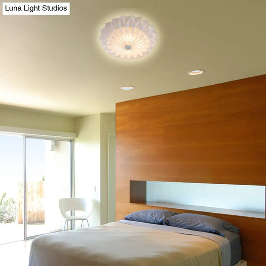 Modern White Acrylic Flush Mount Led Light With Dome Shade - 21/26 Wide