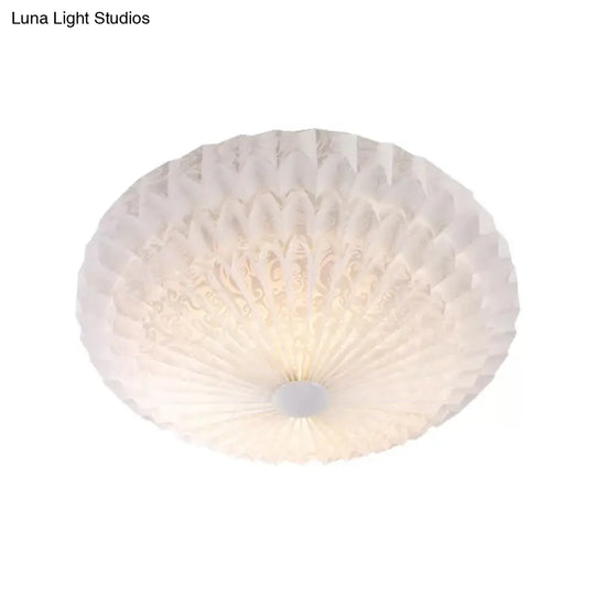 Modern White Acrylic Flush Mount Led Light With Dome Shade - 21’/26’ Wide