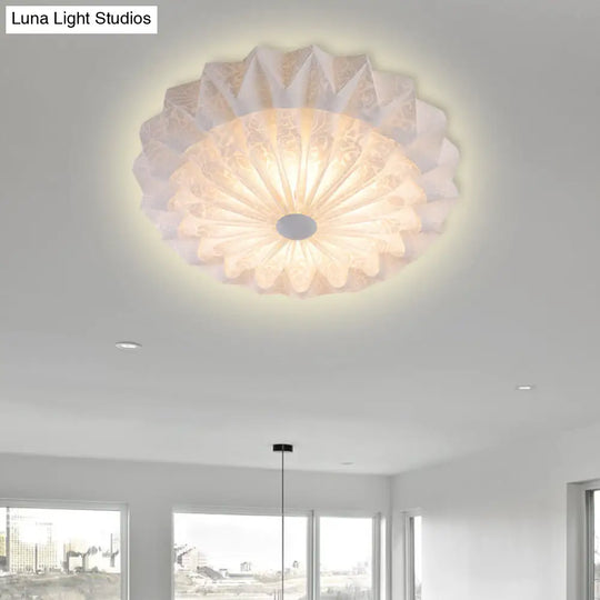 Modern White Acrylic Flush Mount Led Light With Dome Shade - 21/26 Wide / 26 C