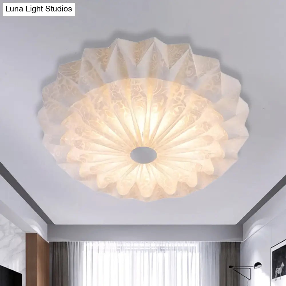 Modern White Acrylic Flush Mount Led Light With Dome Shade - 21’/26’ Wide