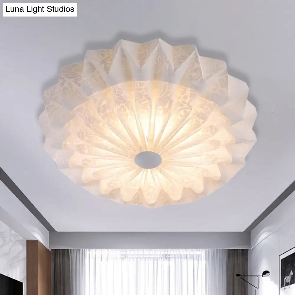 Modern White Acrylic Flush Mount Led Light With Dome Shade - 21/26 Wide