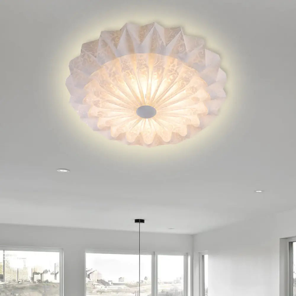 Modern White Acrylic Flush Mount Led Light With Dome Shade - 21’/26’ Wide / 26’ C