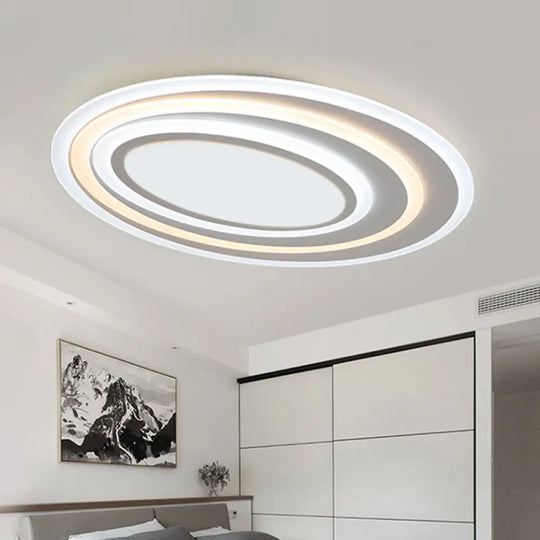 Modern White Acrylic Led Ceiling Light - Flush Mount Surface Lighting Available In