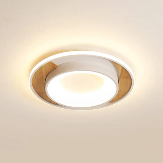 Modern White Acrylic Led Ceiling Light For Bedroom - 16’/19.5’ Wide Round Flush Mount / 16’