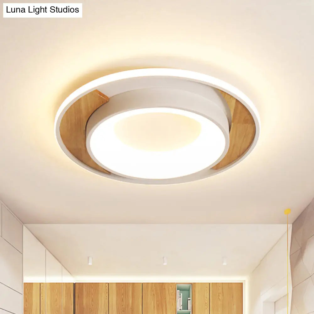 Modern White Acrylic Led Ceiling Light For Bedroom - 16’/19.5’ Wide Round Flush Mount