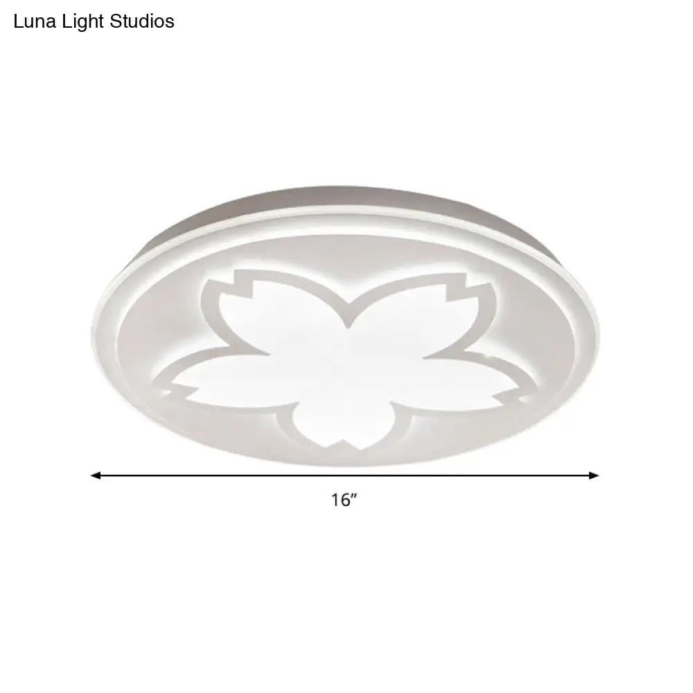 Modern White Acrylic Led Ceiling Light With Circular Petal Design For Kitchen
