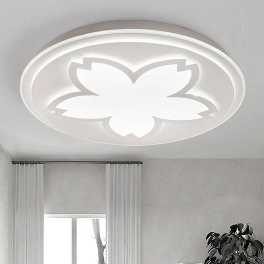 Modern White Acrylic Led Ceiling Light With Circular Petal Design For Kitchen / 16’