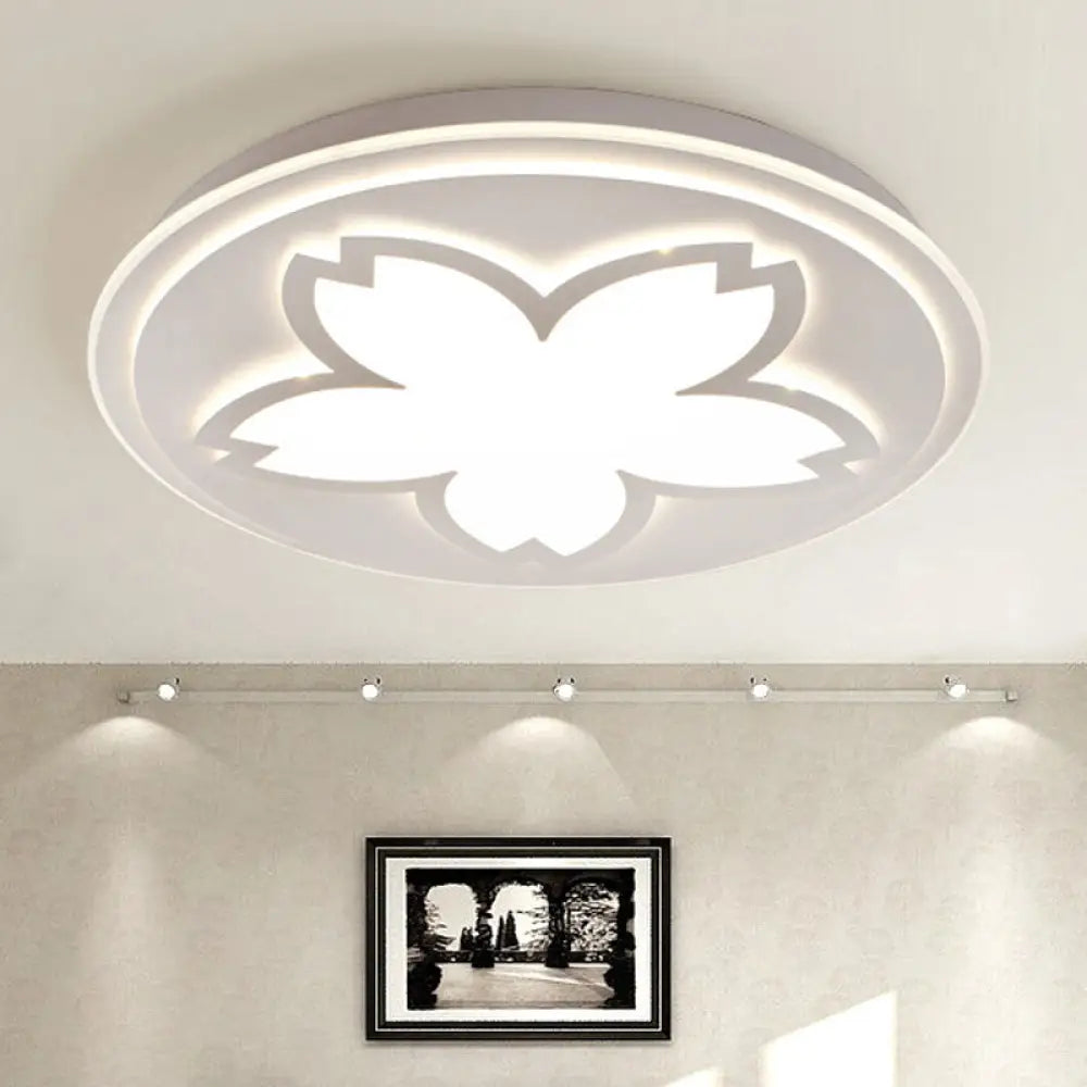 Modern White Acrylic Led Ceiling Light With Circular Petal Design For Kitchen / 16’ Warm