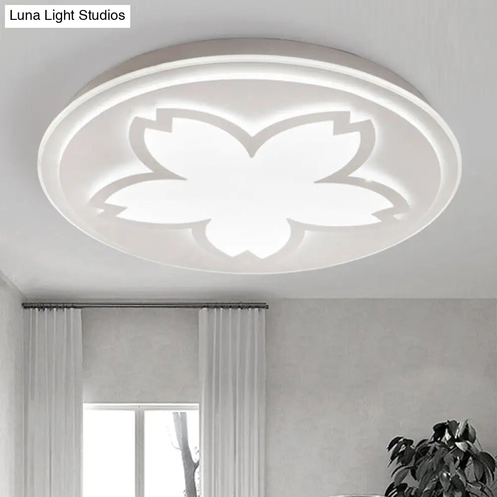 Modern White Acrylic Led Ceiling Light With Circular Petal Design For Kitchen / 16