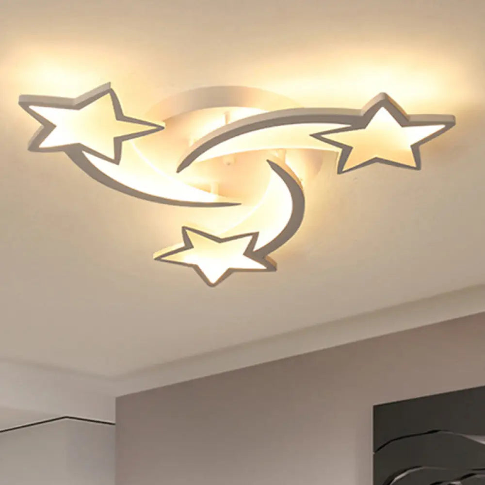 Modern White Acrylic Led Flush Mount Ceiling Light Fixture For Living Room 3 /