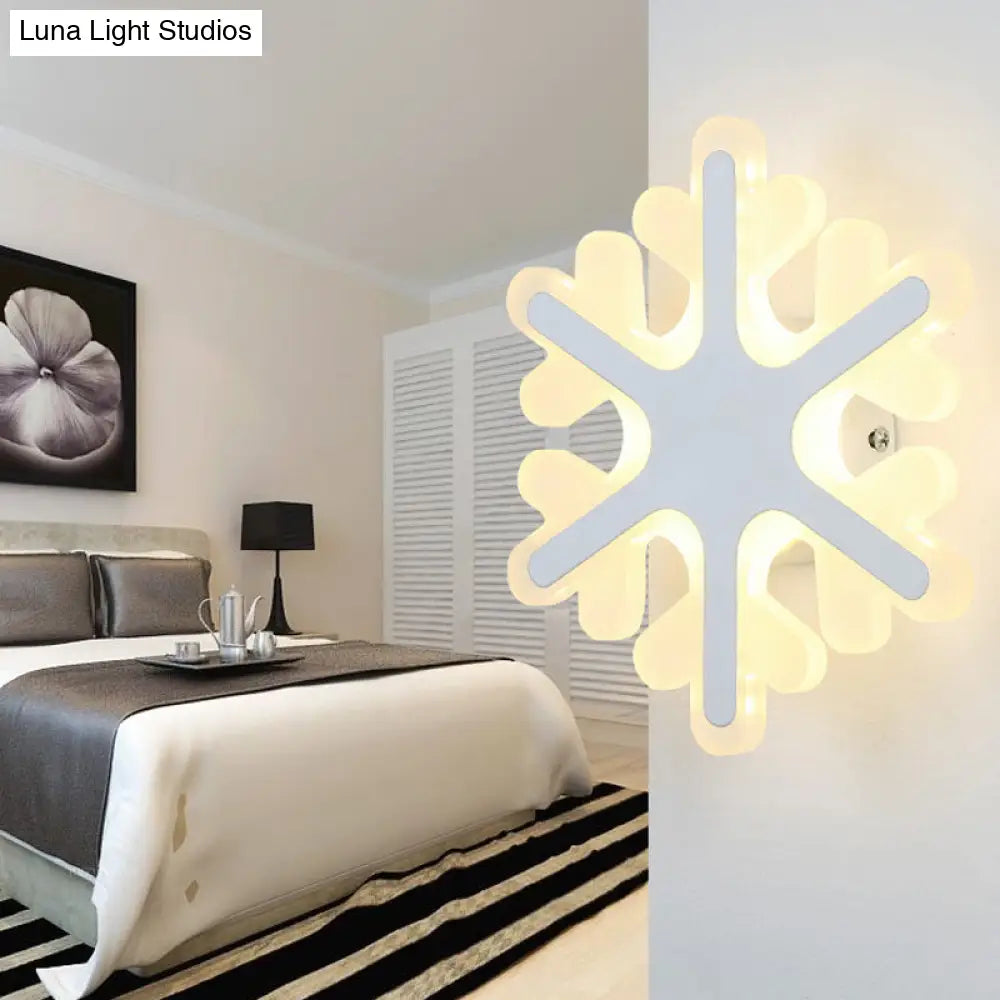 Modern White Acrylic Led Wall Lamp For Stairs - Flat Cartoon Shape Stylish Design