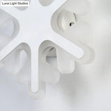 Modern White Acrylic Led Wall Lamp For Stairs - Flat Cartoon Shape Stylish Design