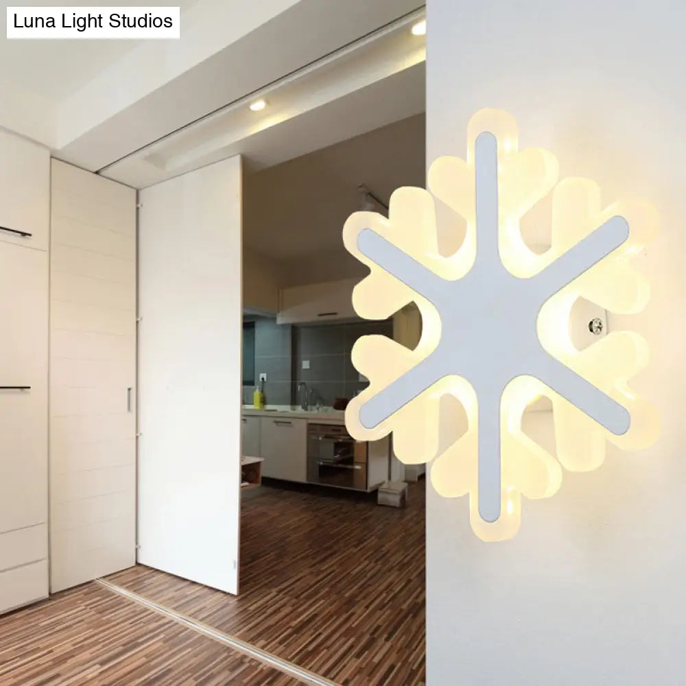 Modern White Acrylic Led Wall Lamp For Stairs - Flat Cartoon Shape Stylish Design