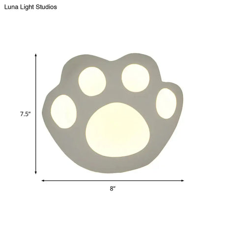 Modern White Acrylic Led Wall Lamp For Stairs - Flat Cartoon Shape Stylish Design