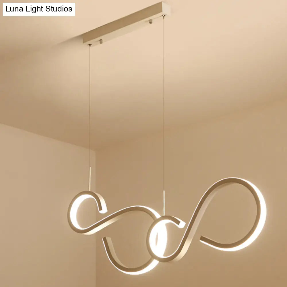 Twisted Acrylic Pendant Lighting: 31.5/43 Wide Led Ceiling Light In White - Perfect For Living Room