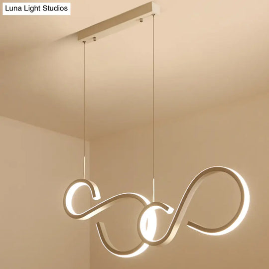 Twisted Acrylic Pendant Lighting: 31.5/43 Wide Led Ceiling Light In White - Perfect For Living Room