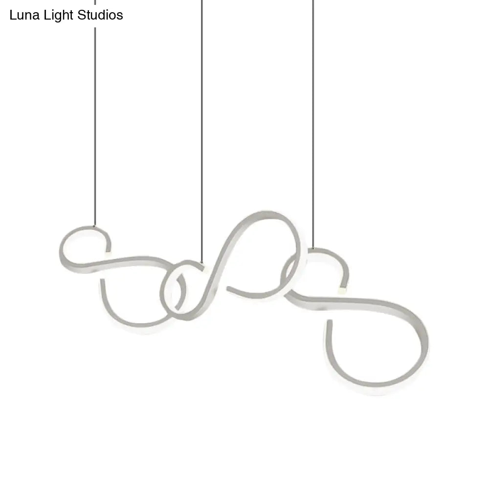 Twisted Acrylic Pendant Lighting: 31.5/43 Wide Led Ceiling Light In White - Perfect For Living Room