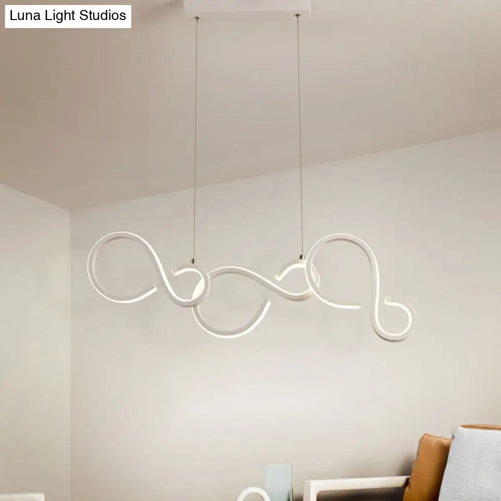 Twisted Acrylic Pendant Lighting: 31.5/43 Wide Led Ceiling Light In White - Perfect For Living Room