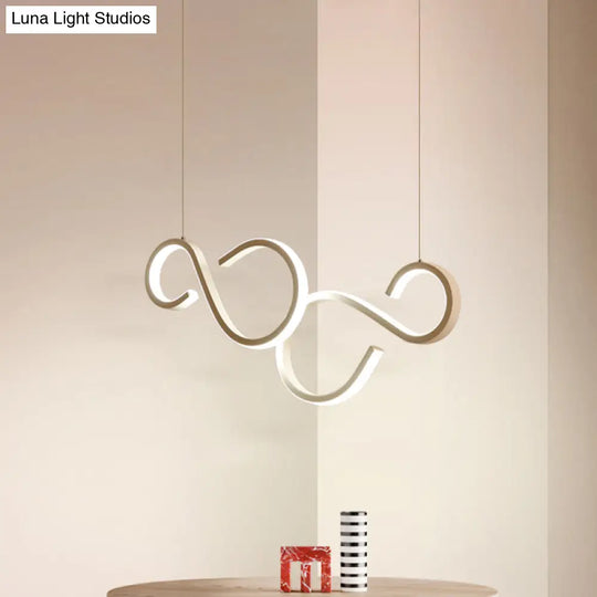 Modern White Acrylic Pendant Lighting - Twisted Design Led 31.5’/43’ Wide Ideal For Living Rooms