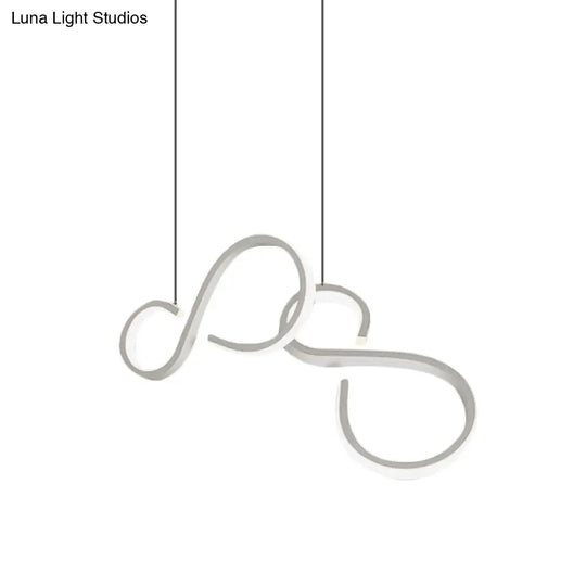 Twisted Acrylic Pendant Lighting: 31.5/43 Wide Led Ceiling Light In White - Perfect For Living Room