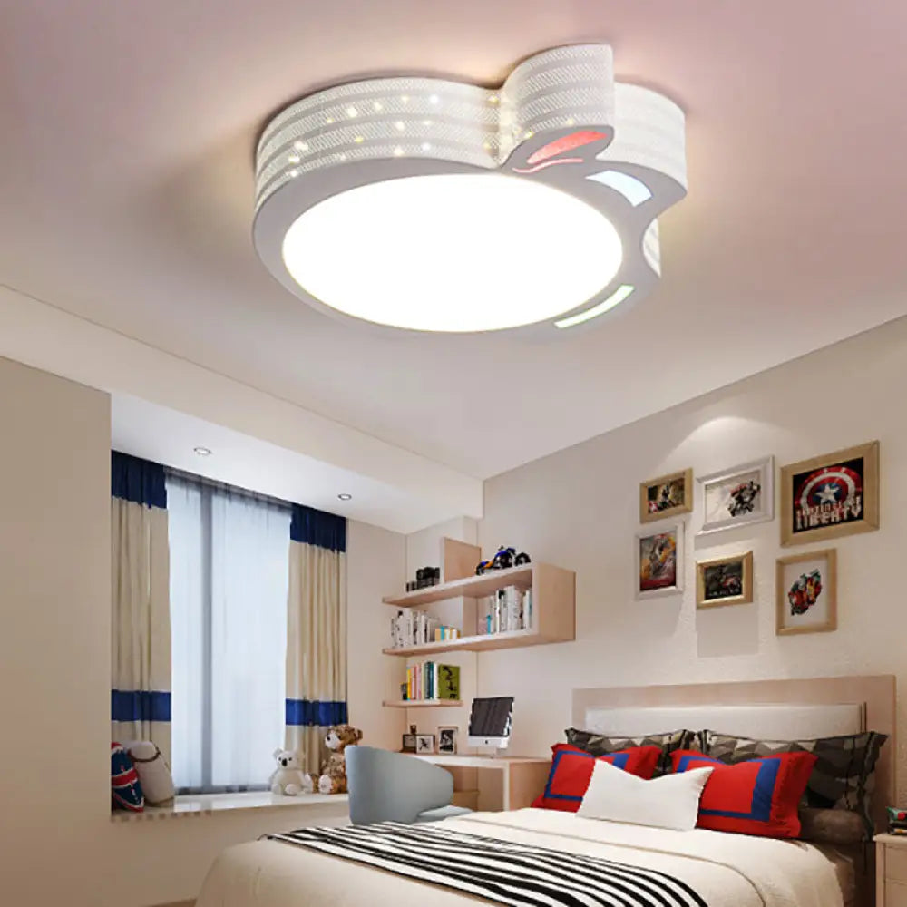 Modern White Acrylic Round Flush Mount Ceiling Light For Bedroom / C