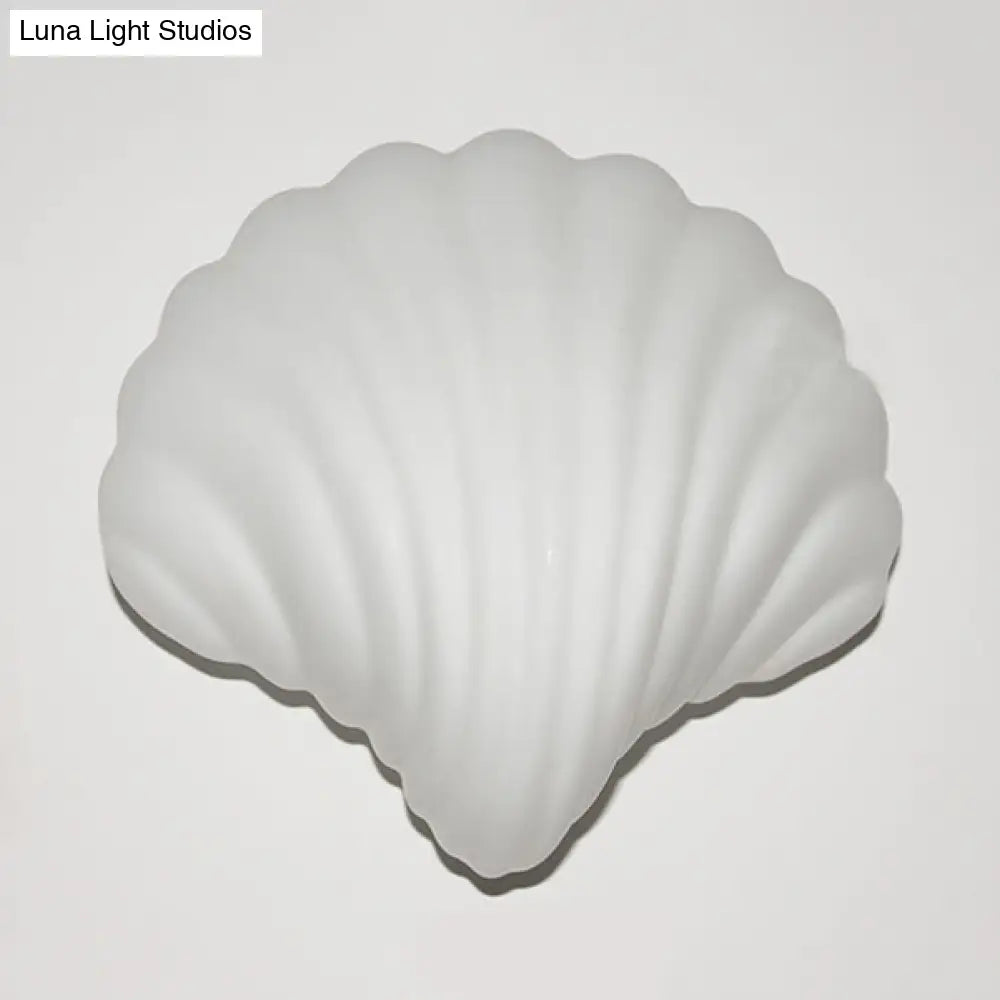 Modern White Acrylic Shell Wall Light - Lovely Bedroom Nursing Room Lamp