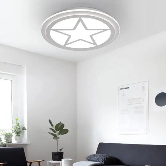 Modern White Acrylic Star Ceiling Light For Children’s Bedroom / 16.5’