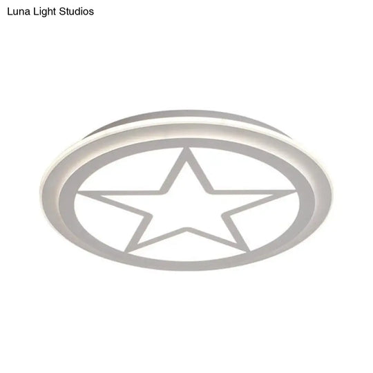 Modern White Acrylic Star Ceiling Light For Childrens Bedroom