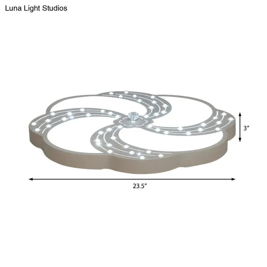 Modern White Acrylic Swirl Flushmount Lights - 18’/19.5’/31.5’ Creative Flush Mount Light For