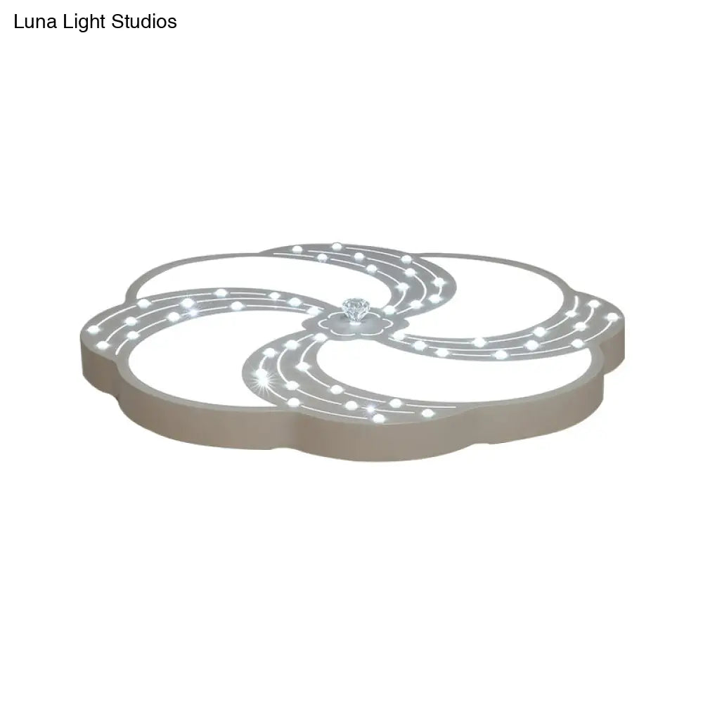 Modern White Acrylic Swirl Flushmount Lights - 18/19.5/31.5 Creative Flush Mount Light For Bedroom