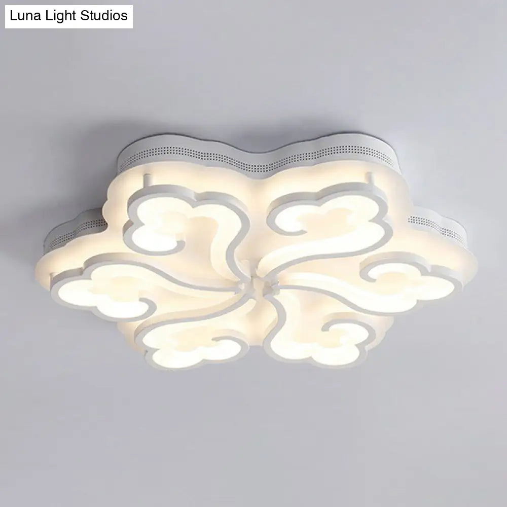 Modern White Auspicious Cloud Led Semi Flush Acrylic Ceiling Light For Living Room