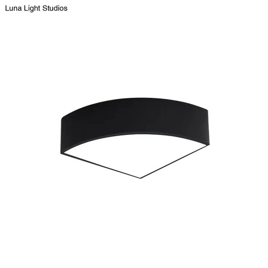 Modern White/Black Sector Flush Led Ceiling Light - Metal Mount 10/12/14 Wide