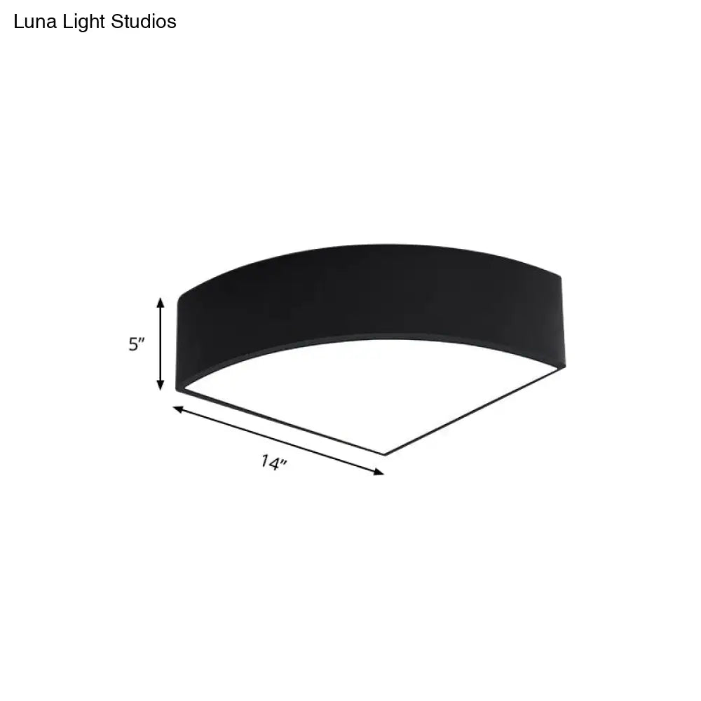 Modern White/Black Sector Flush Led Ceiling Light - Metal Mount 10/12/14 Wide