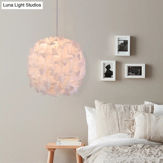 Modern White Blossom Flower Pendant With Acrylic Shade - Ceiling Hang Fixture