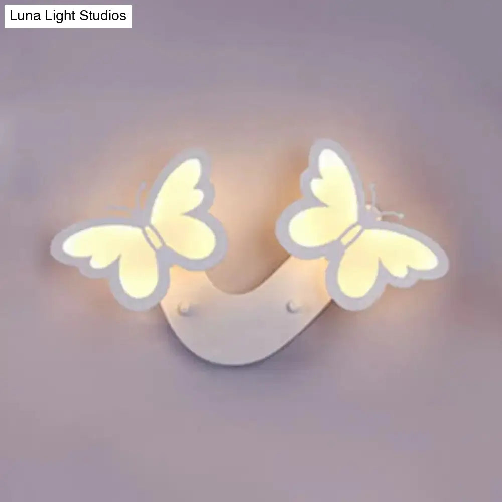 Modern White Butterfly Wall Sconce: Romantic Acrylic Light For Foyer