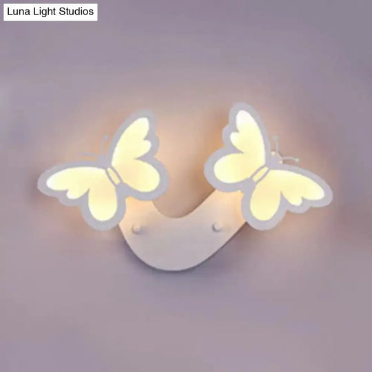 Modern White Butterfly Wall Sconce: Romantic Acrylic Light For Foyer