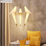 Modern White Chandelier Led Ceiling Light Fixture - Bird Shaped Design Ideal For Restaurants

This