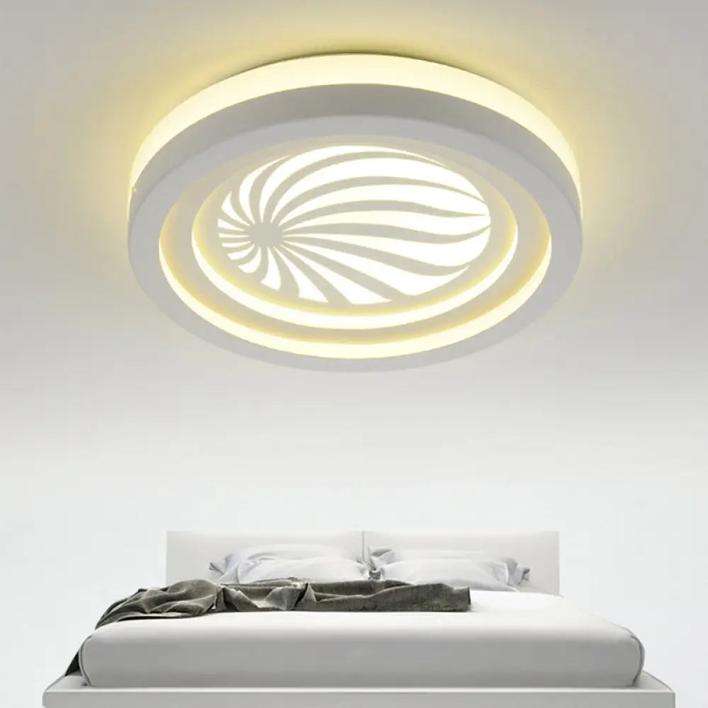 Modern White Circle Shade Ceiling Light - Acrylic Flush Mount For Hallway / B