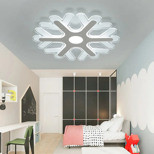 Modern White Coral Flush Ceiling Light With Led Acrylic Lamp In 3 Color Options / 16’