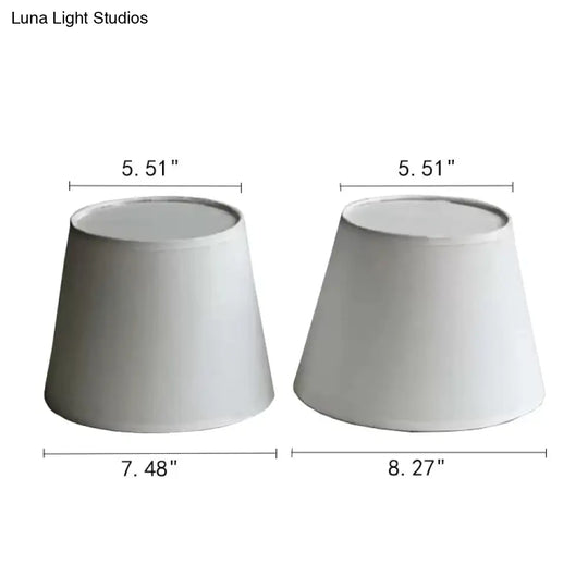 Modern White Dog Study Table Lamp With Fabric Shade