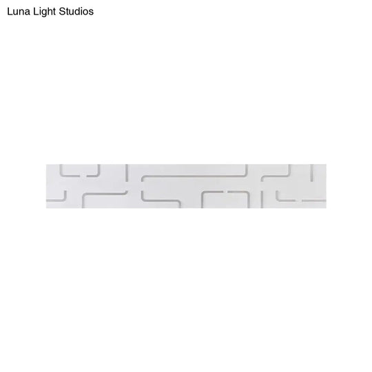 Modern White Etched Rectangle Led Acrylic Wall Light Fixture In Warm/White