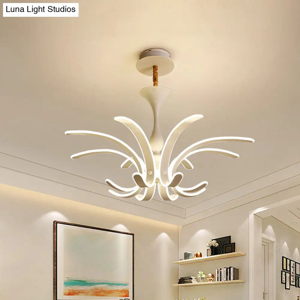 Modern Led White Fireworks Pendant Chandelier - Acrylic Ceiling Lamp For Living Room /