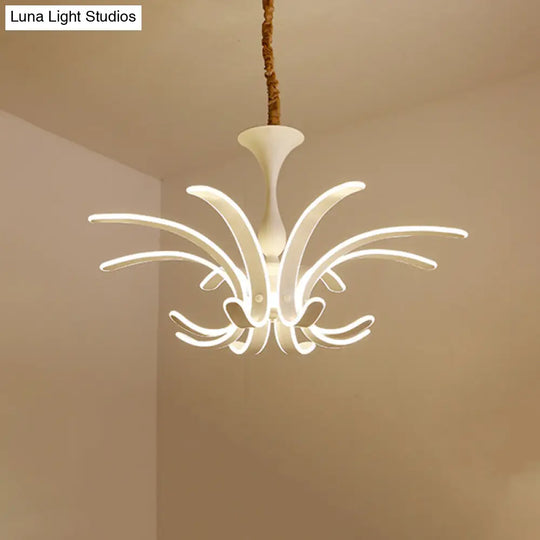 Modern Led White Fireworks Pendant Chandelier - Acrylic Ceiling Lamp For Living Room