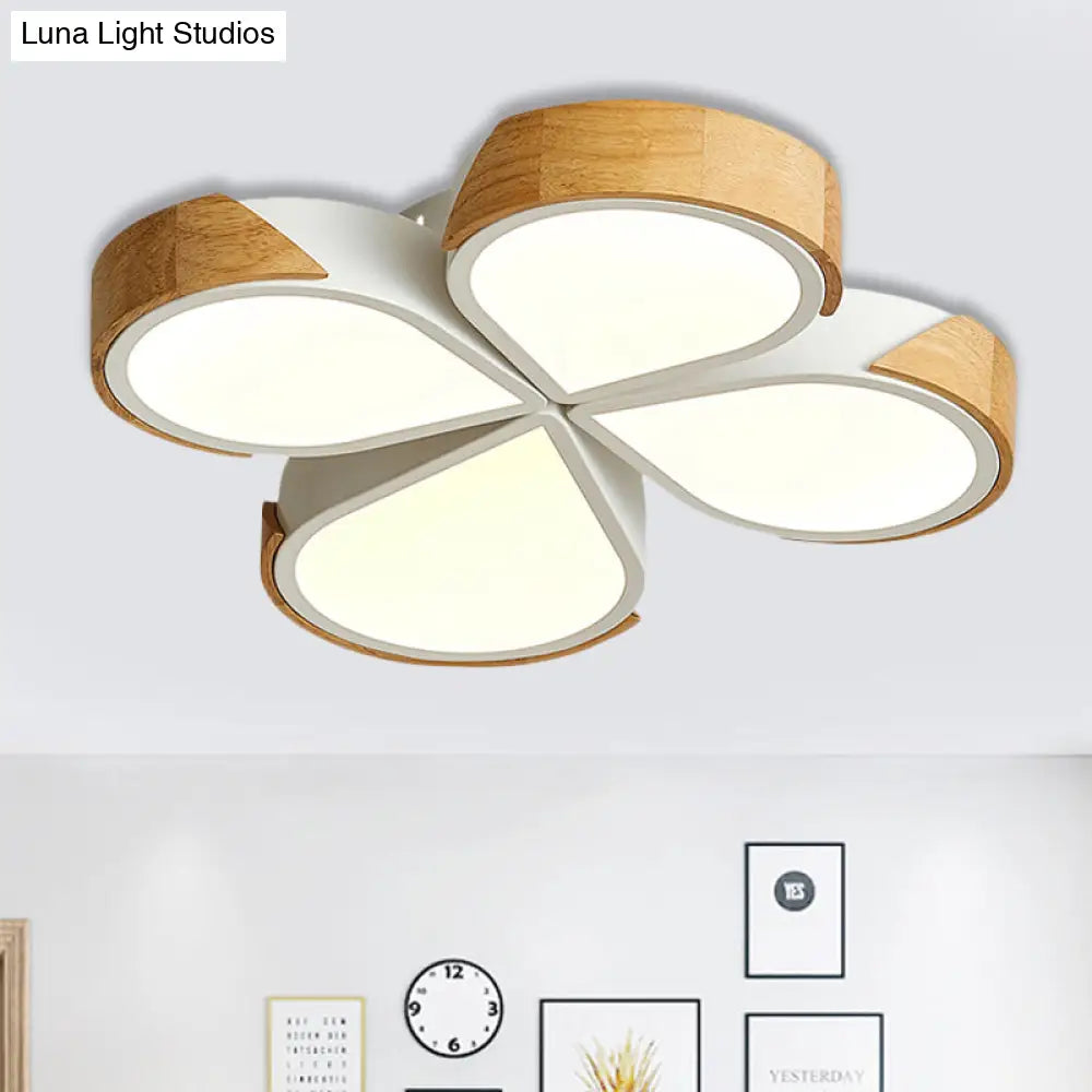 Modern White Flower Flush Mount Ceiling Light For Bedroom