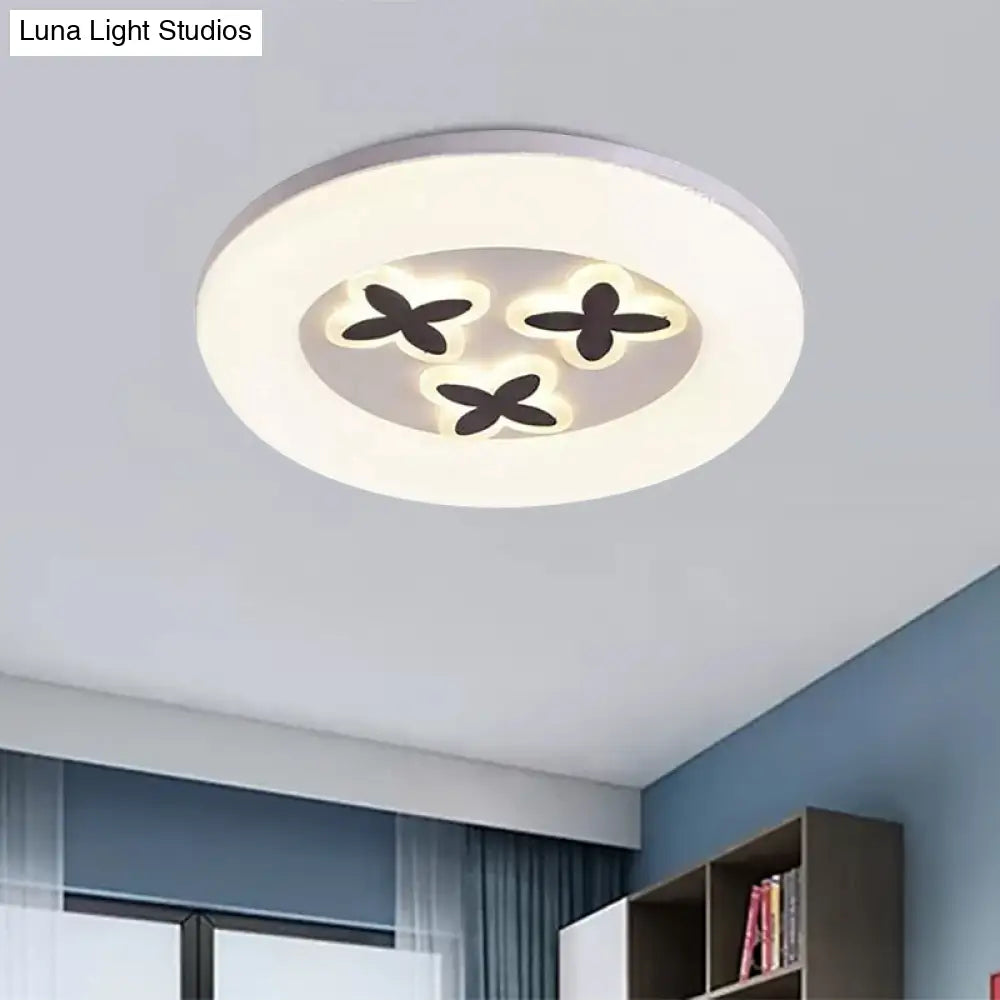 Modern White Flush Ceiling Light With Led And Acrylic For Corridor Bedroom