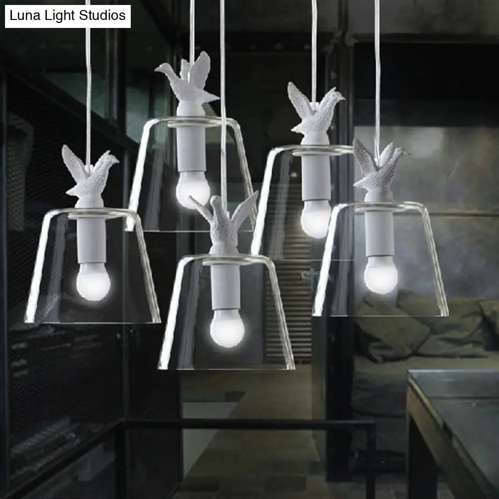 Modern White Glass Bird Restaurant Pendant Light