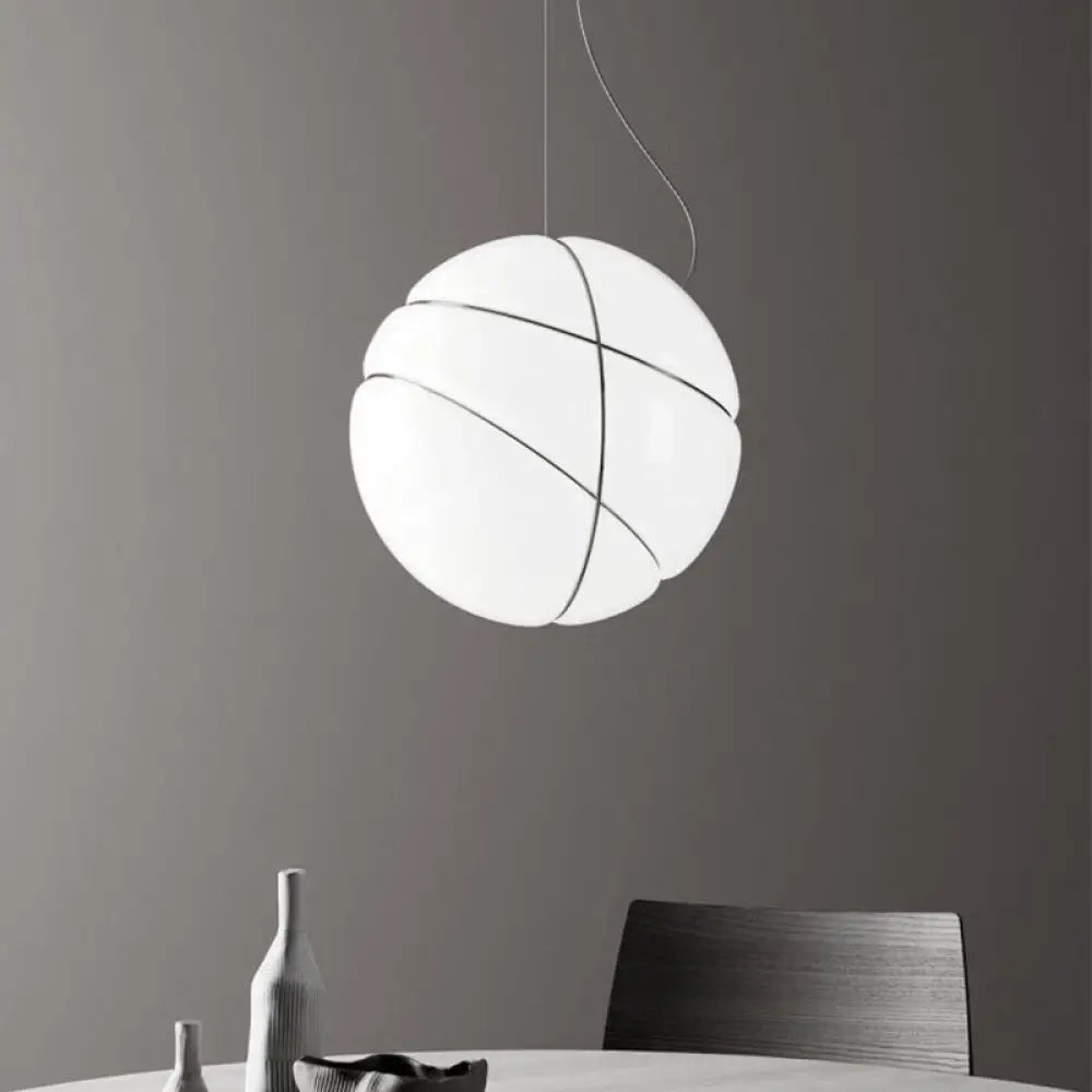 Modern White Glass Ceiling Light With 1 Bulb - Perfect For Dining Rooms